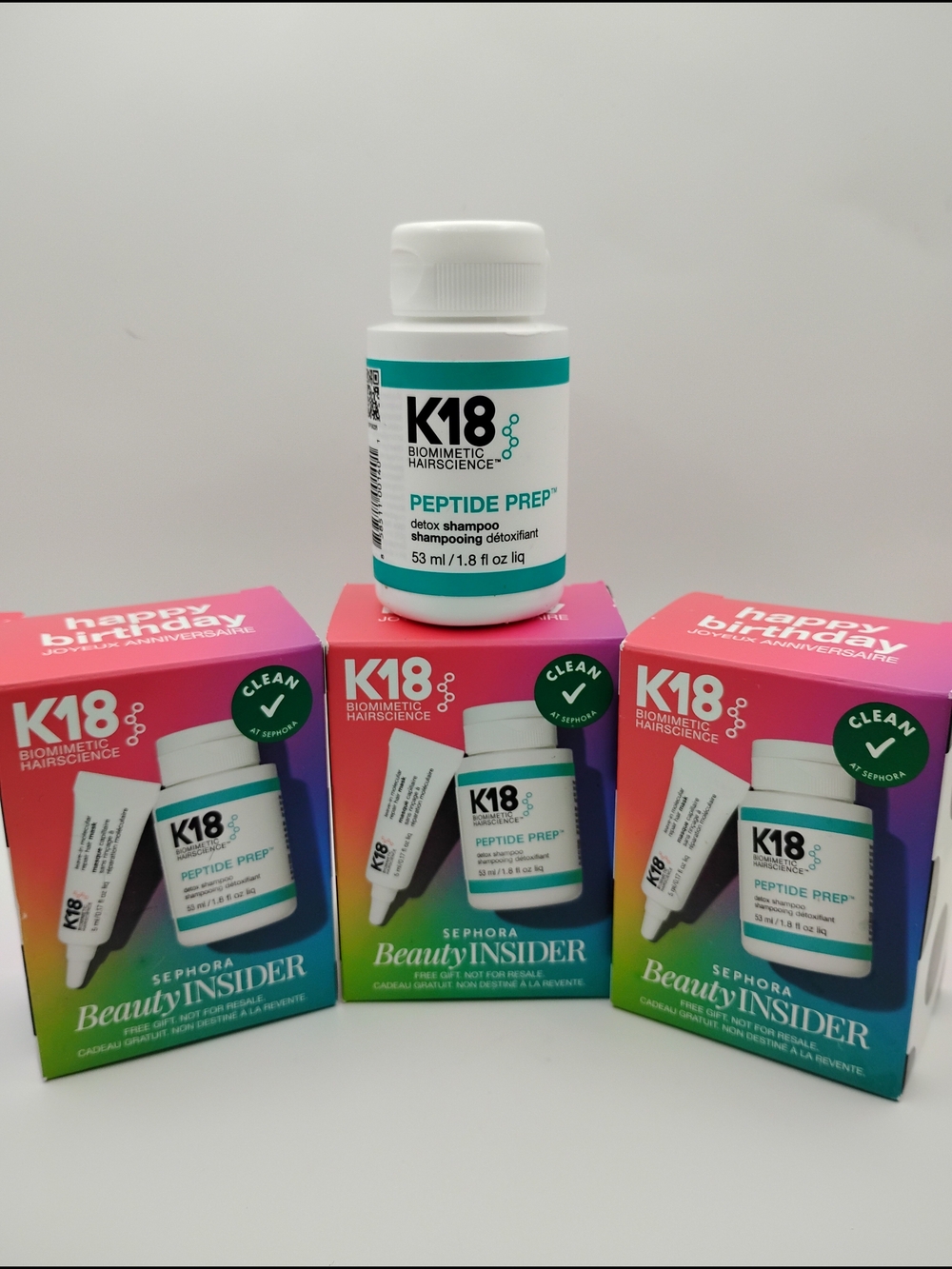 4 K18 Peptide Prep Detox Shampoo & 3 Leave In Molecular Repair Hair Mask Sets